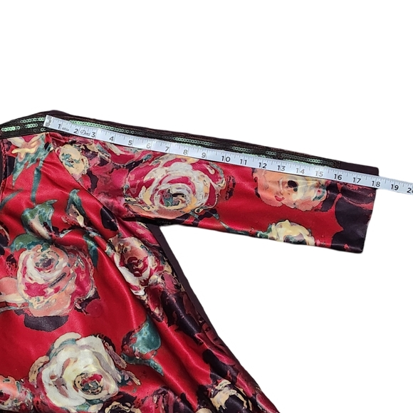 SFIZIO Floral Dress Womens Small Red Italian Designer NWT - Picture 13 of 15